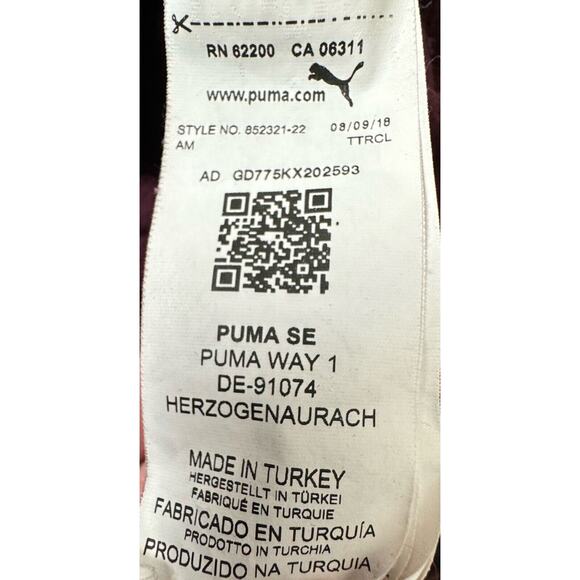 Puma Logo Men’s Long Sleeve Burgundy Hoodie Pullover Sweatshirt Size Small - Picture 5 of 7